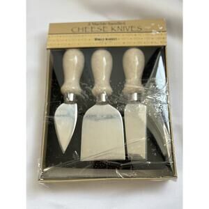 World Market Marble-Handled Cheese Knives Set of 3 – Stainless Steel – NIB